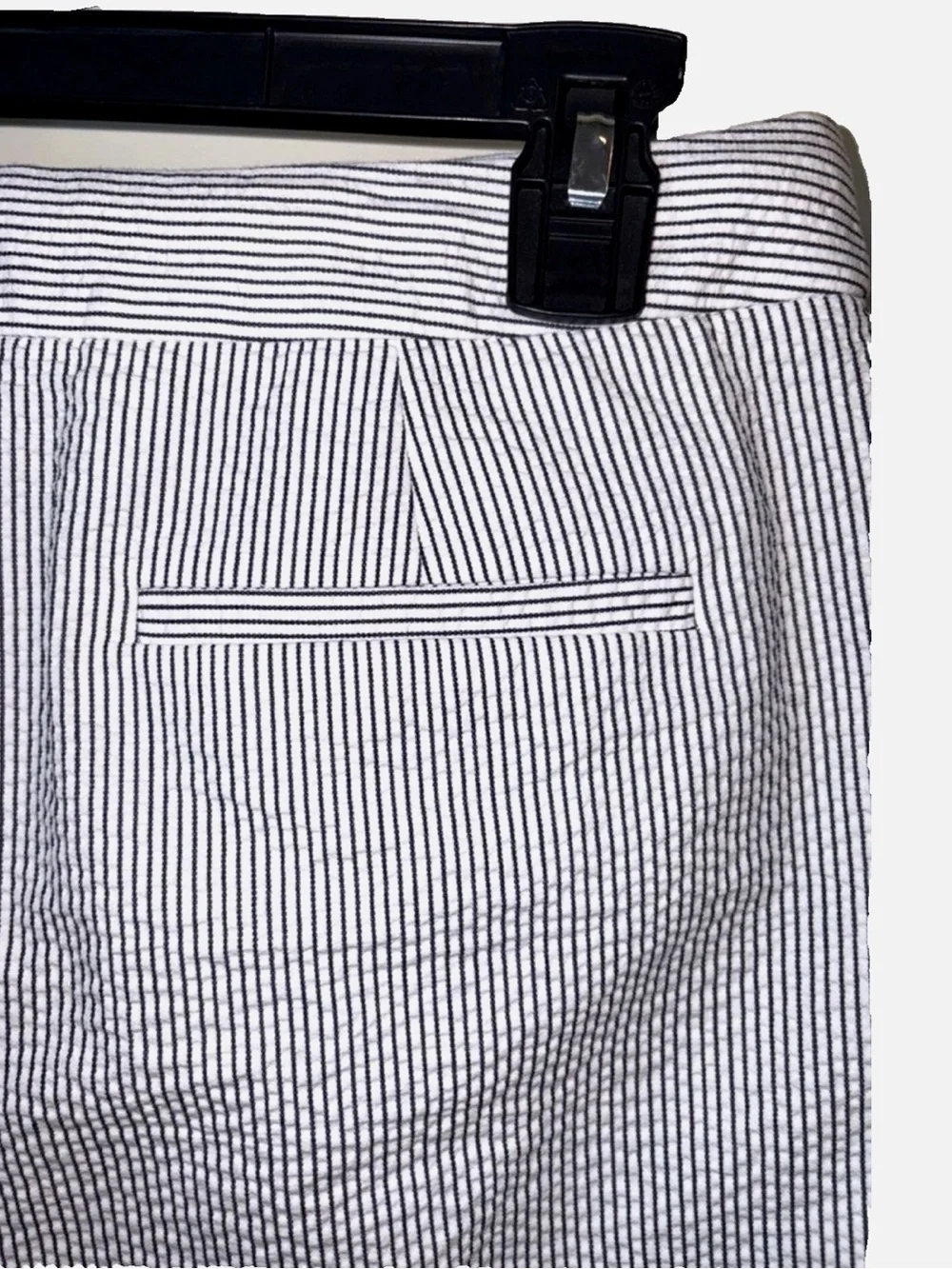 J.Crew Seersucker Nautical Mini Skirt Size 4 Black White Sailor Button